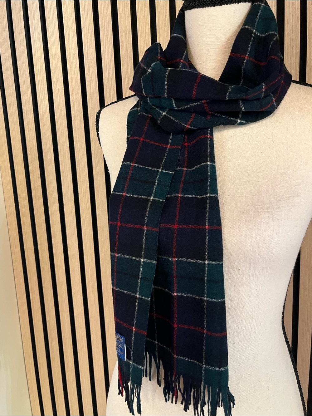 Vintage Pendleton Wool Plaid Scarf